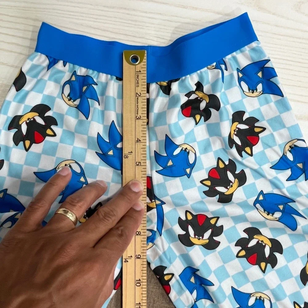 Sonic the Hedgehog Pajama Set Boys Size 8 Blue Long Sleeve Shadow 2pc NEW